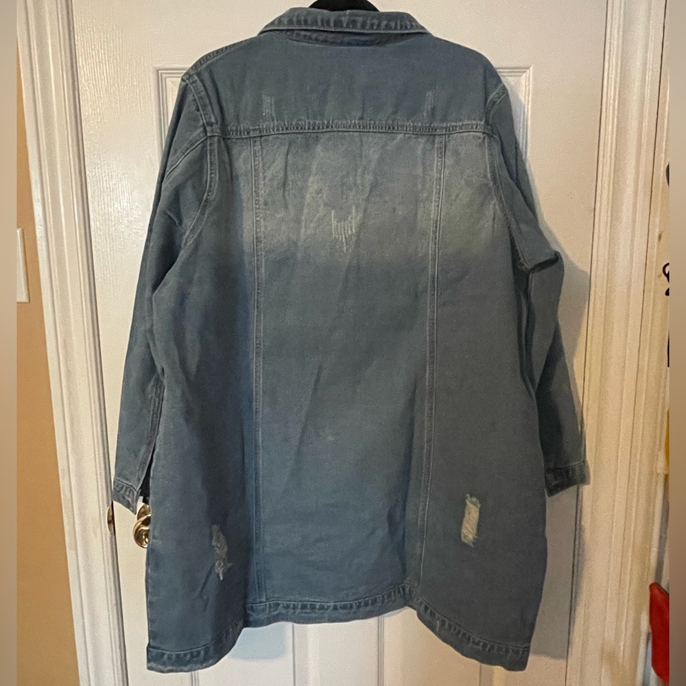 ✨NEW✨4xl Distressed Jean Jacket - Picture 4 of 6